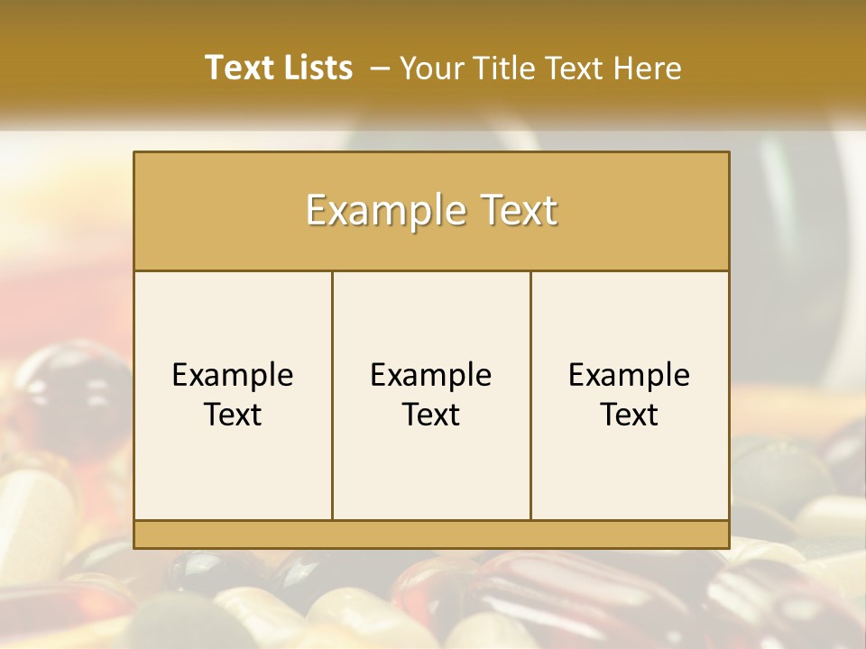 A Bottle Of Pills And Pills On A Table PowerPoint Template