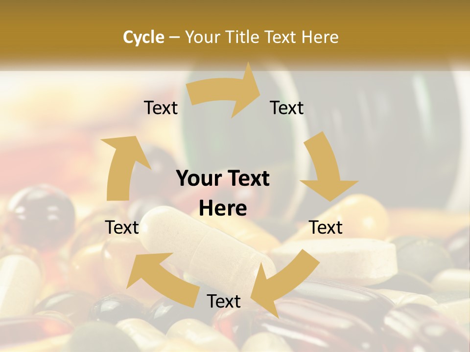 A Bottle Of Pills And Pills On A Table PowerPoint Template