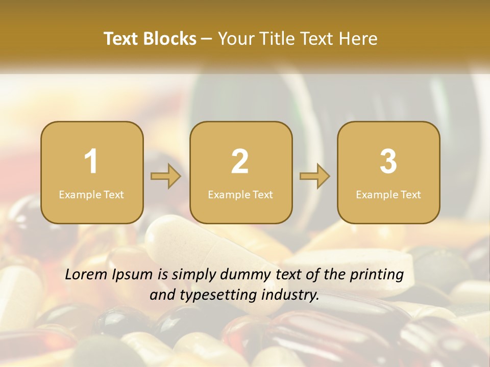 A Bottle Of Pills And Pills On A Table PowerPoint Template