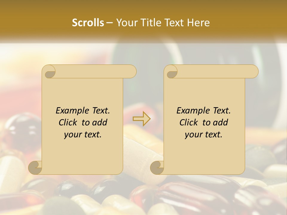 A Bottle Of Pills And Pills On A Table PowerPoint Template