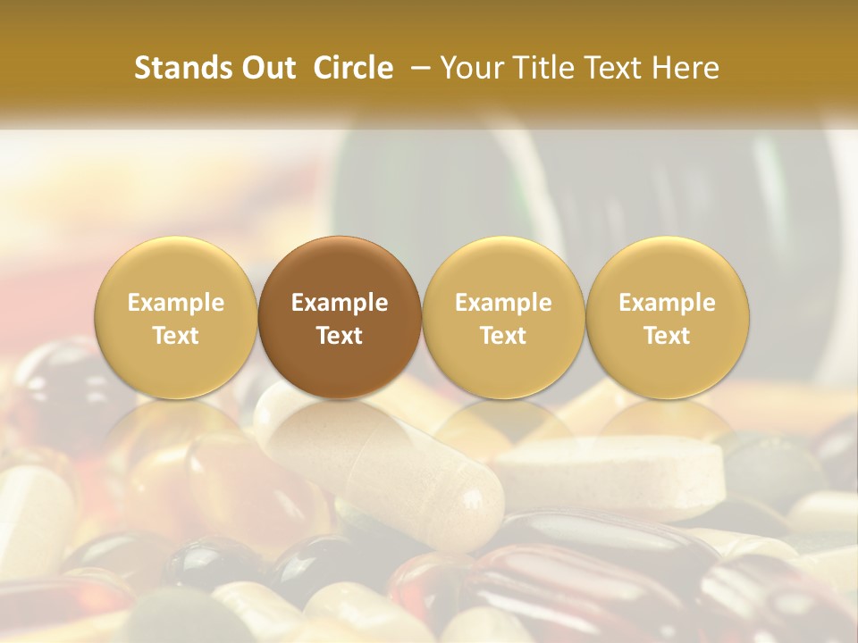 A Bottle Of Pills And Pills On A Table PowerPoint Template