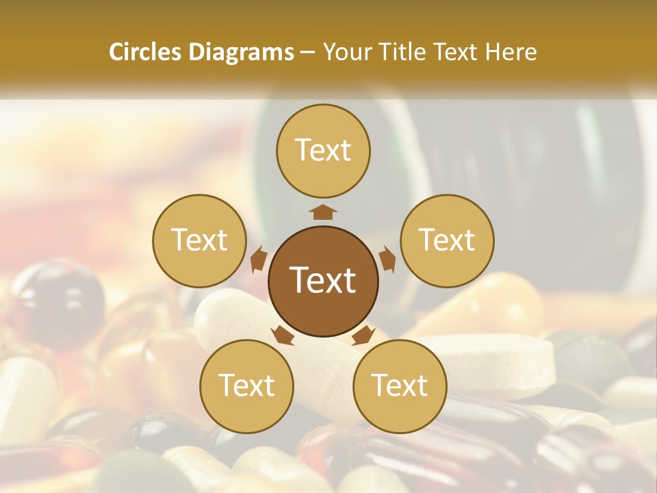 A Bottle Of Pills And Pills On A Table PowerPoint Template