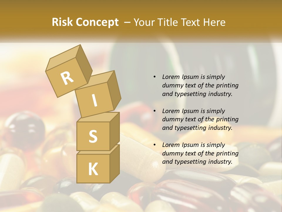 A Bottle Of Pills And Pills On A Table PowerPoint Template