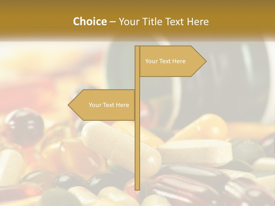 A Bottle Of Pills And Pills On A Table PowerPoint Template