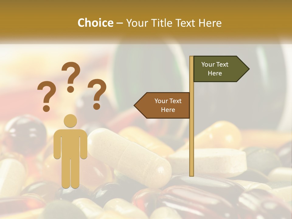 A Bottle Of Pills And Pills On A Table PowerPoint Template