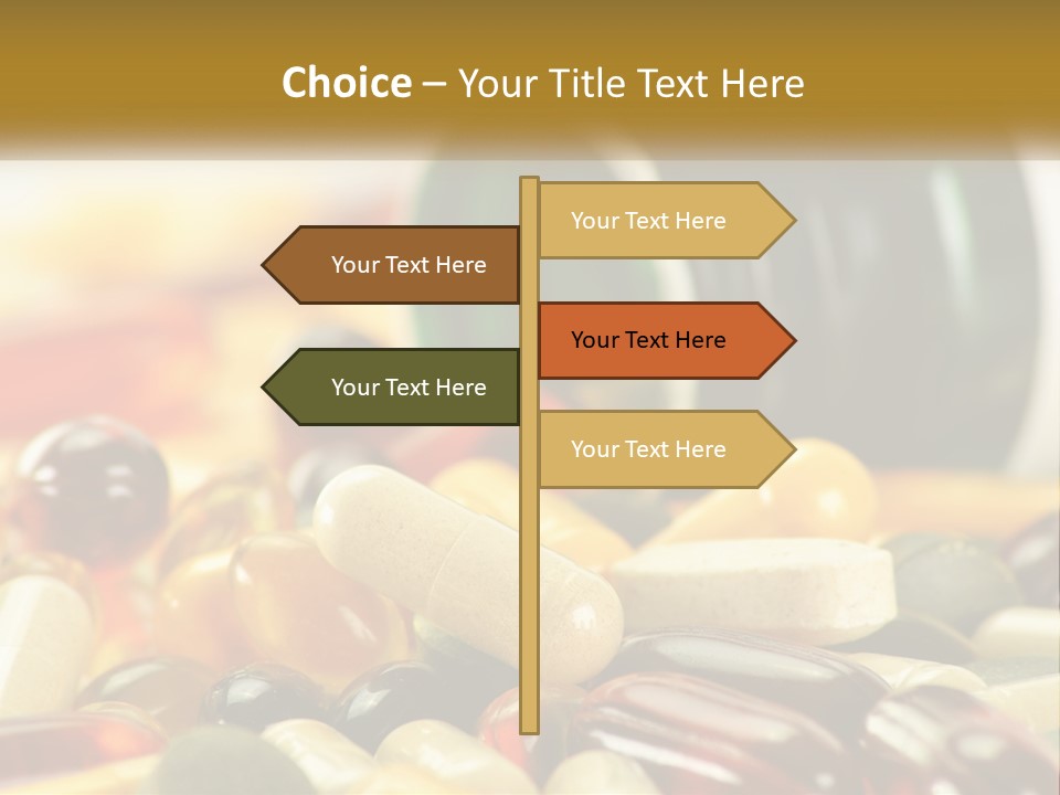 A Bottle Of Pills And Pills On A Table PowerPoint Template