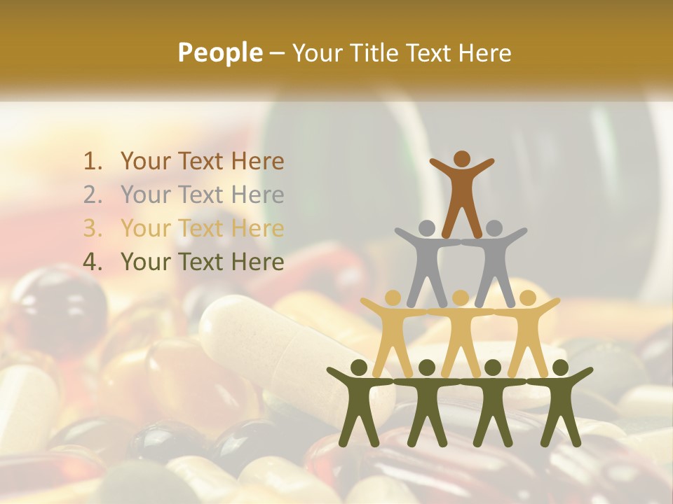 A Bottle Of Pills And Pills On A Table PowerPoint Template