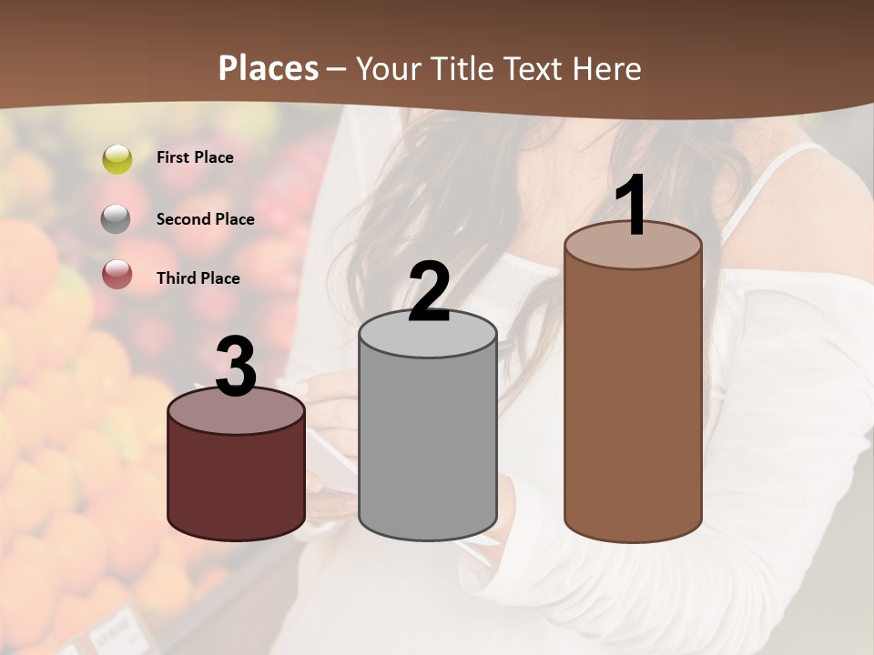 A Woman In A Grocery Store Writing On A Clipboard PowerPoint Template