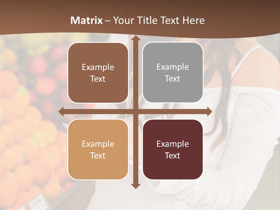 A Woman In A Grocery Store Writing On A Clipboard PowerPoint Template