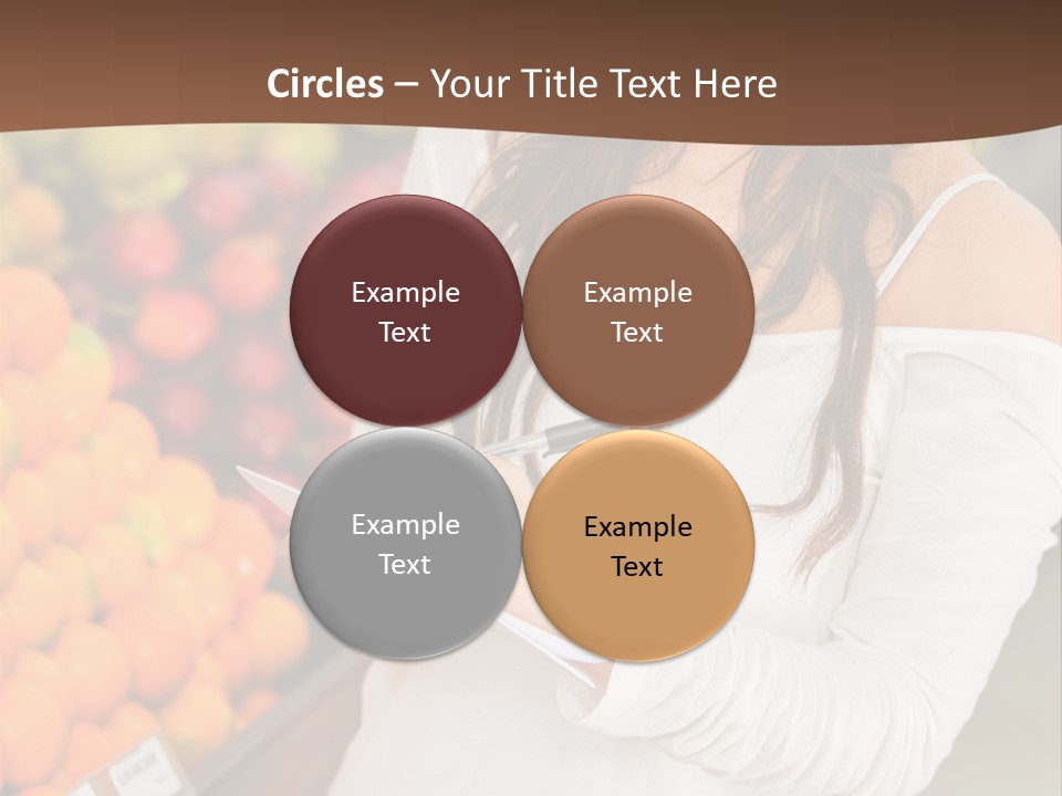 A Woman In A Grocery Store Writing On A Clipboard PowerPoint Template