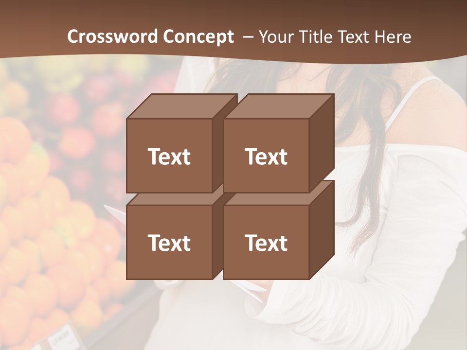 A Woman In A Grocery Store Writing On A Clipboard PowerPoint Template