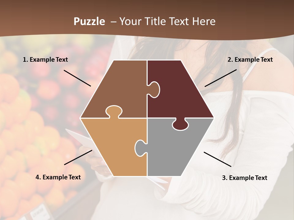 A Woman In A Grocery Store Writing On A Clipboard PowerPoint Template