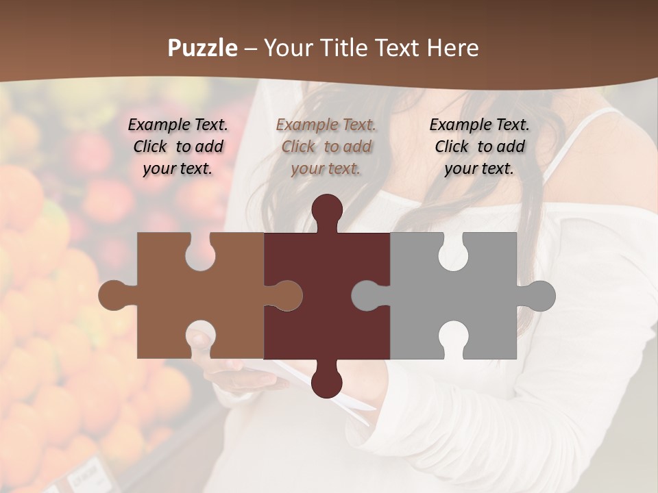 A Woman In A Grocery Store Writing On A Clipboard PowerPoint Template