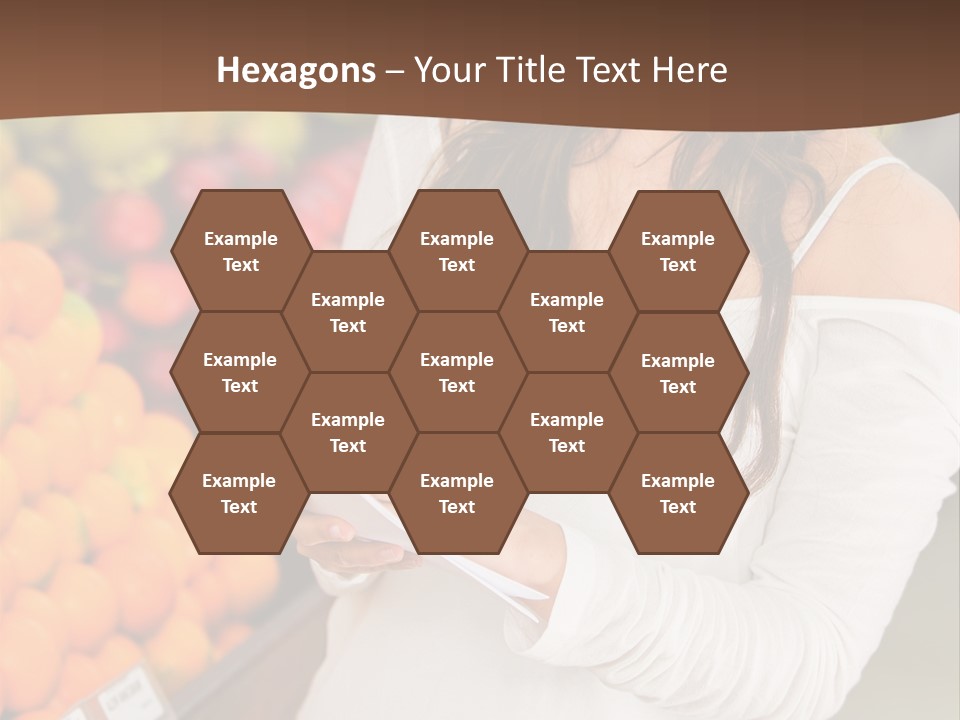 A Woman In A Grocery Store Writing On A Clipboard PowerPoint Template