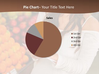 A Woman In A Grocery Store Writing On A Clipboard PowerPoint Template