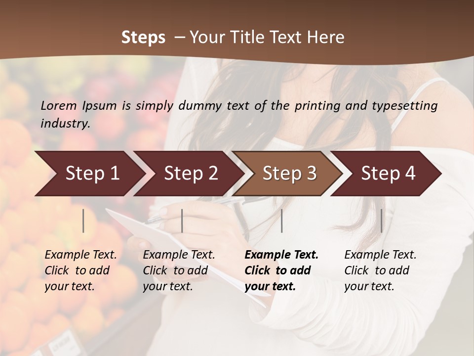 A Woman In A Grocery Store Writing On A Clipboard PowerPoint Template