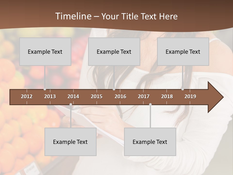 A Woman In A Grocery Store Writing On A Clipboard PowerPoint Template