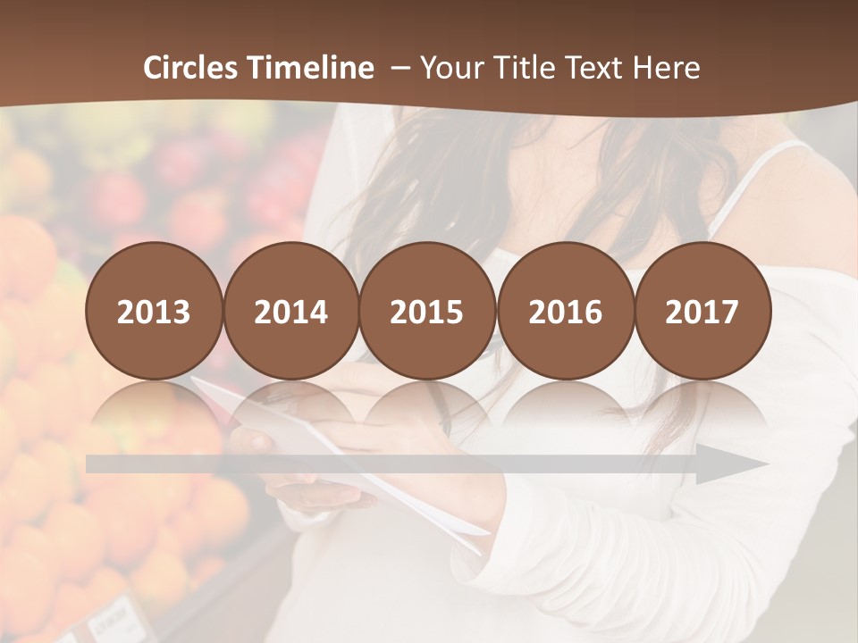 A Woman In A Grocery Store Writing On A Clipboard PowerPoint Template