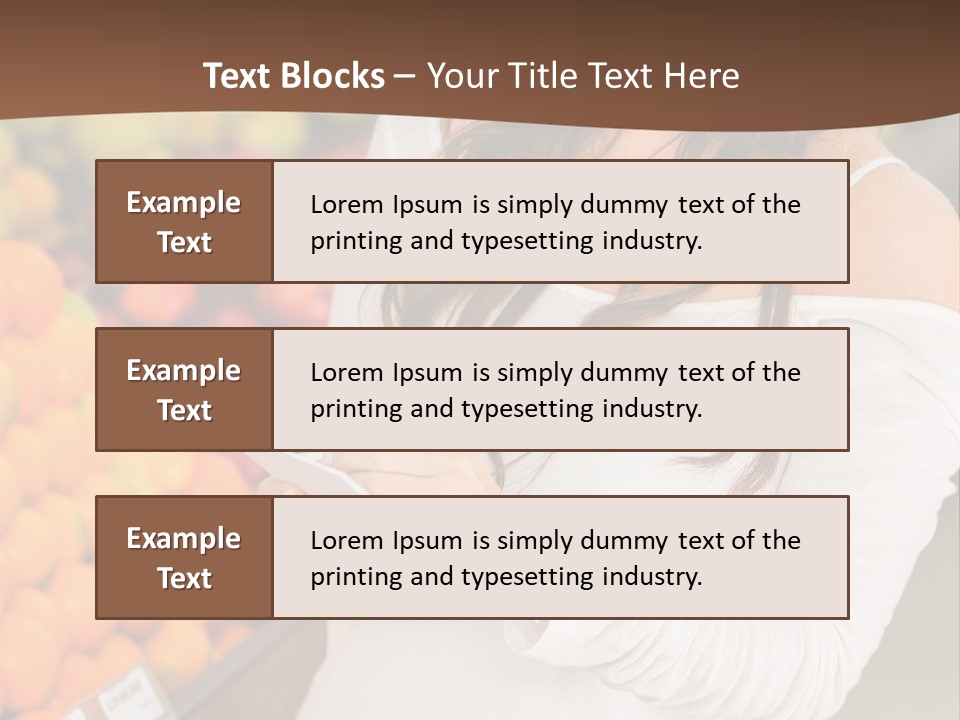 A Woman In A Grocery Store Writing On A Clipboard PowerPoint Template