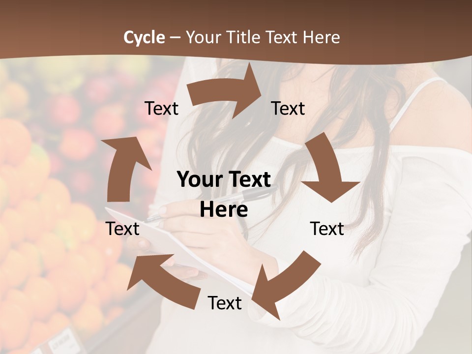 A Woman In A Grocery Store Writing On A Clipboard PowerPoint Template