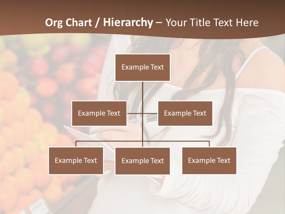 A Woman In A Grocery Store Writing On A Clipboard PowerPoint Template