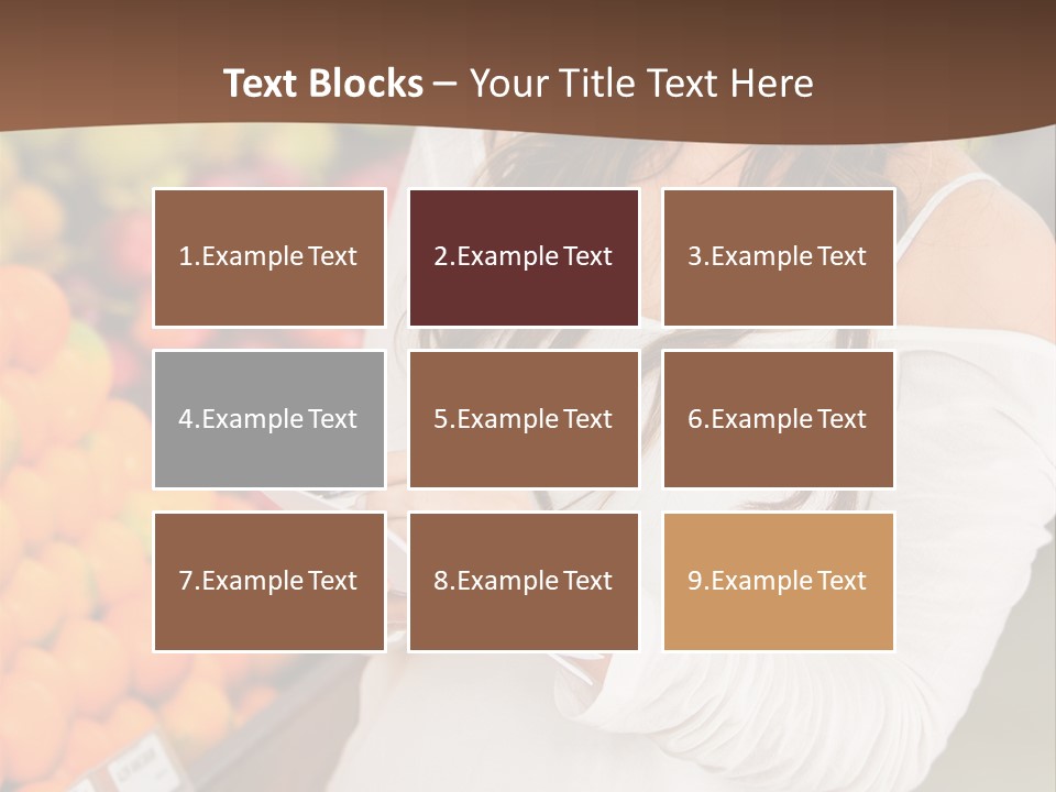 A Woman In A Grocery Store Writing On A Clipboard PowerPoint Template