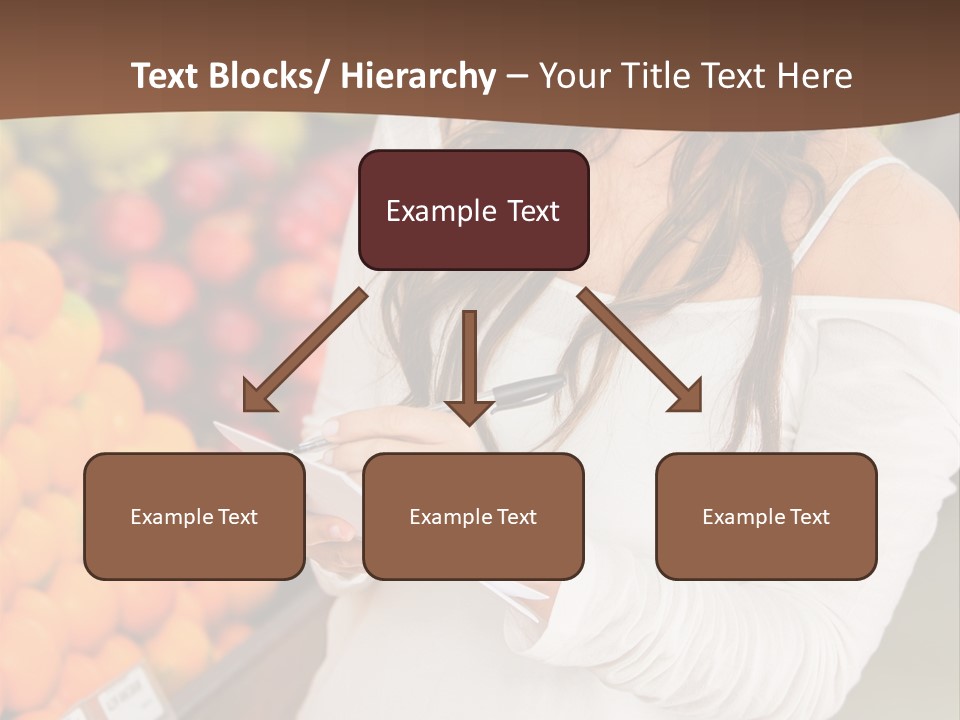A Woman In A Grocery Store Writing On A Clipboard PowerPoint Template