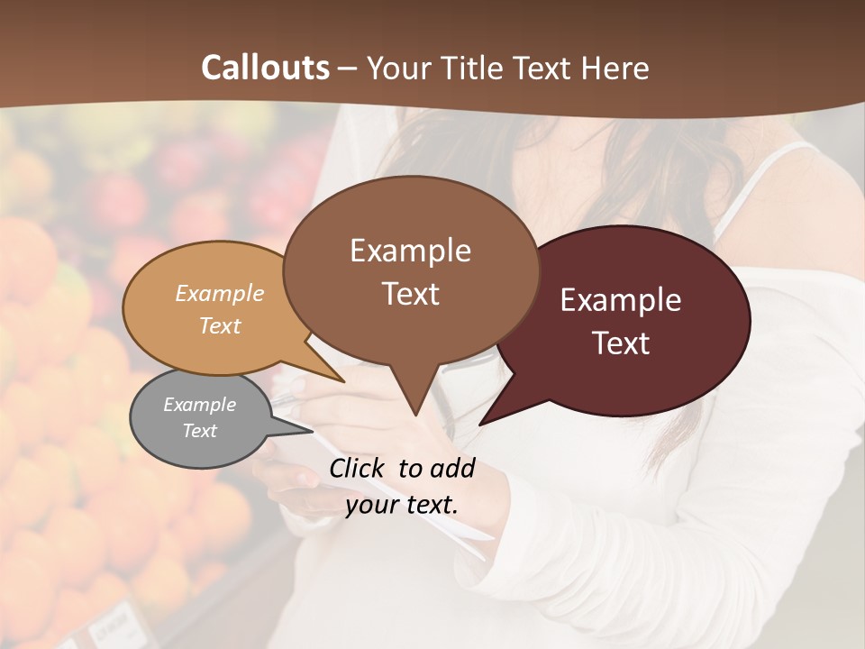A Woman In A Grocery Store Writing On A Clipboard PowerPoint Template