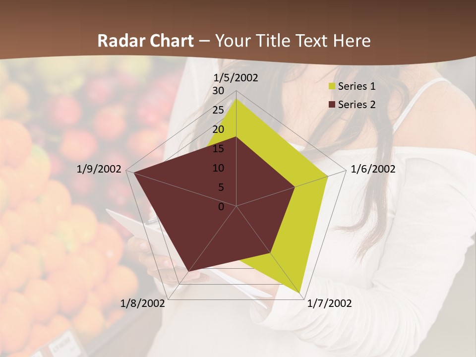 A Woman In A Grocery Store Writing On A Clipboard PowerPoint Template