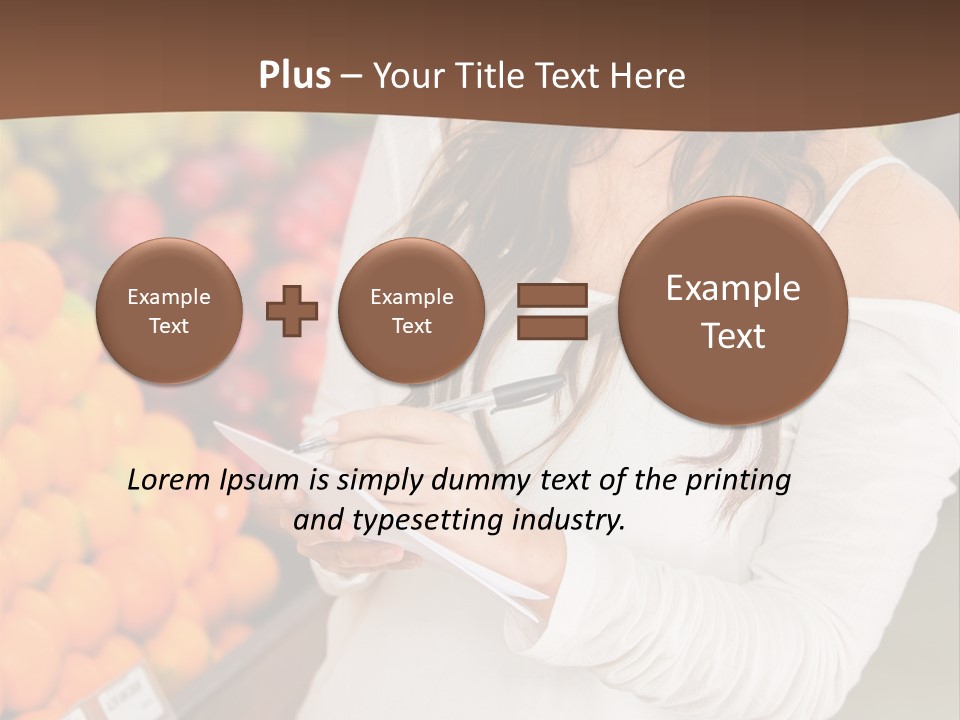 A Woman In A Grocery Store Writing On A Clipboard PowerPoint Template