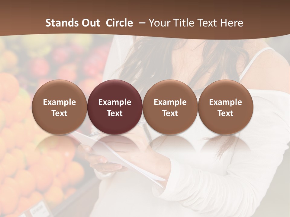 A Woman In A Grocery Store Writing On A Clipboard PowerPoint Template