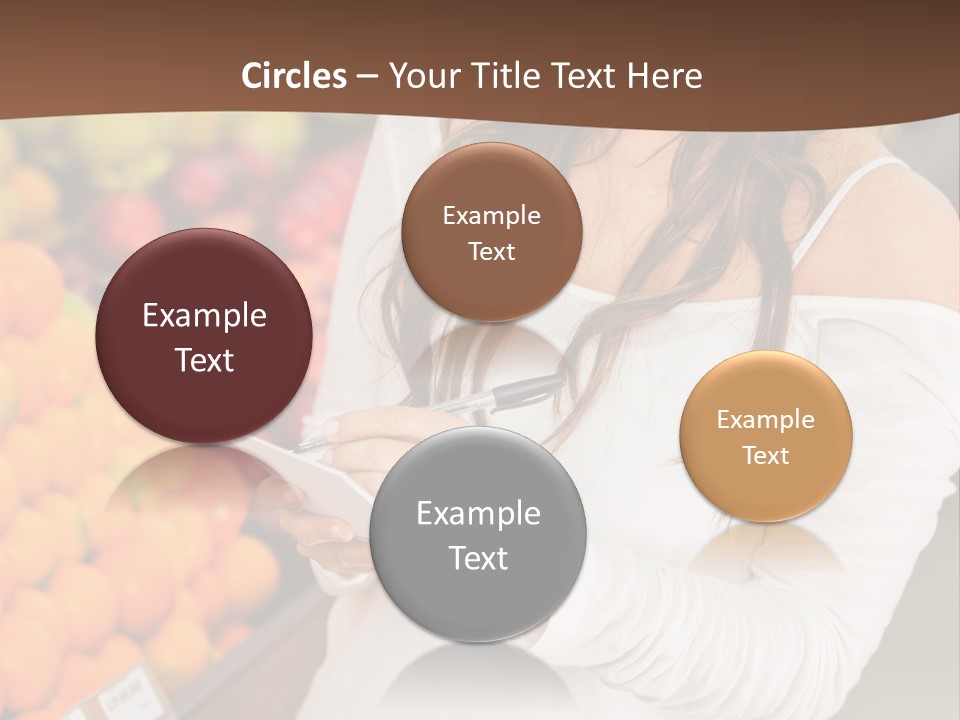 A Woman In A Grocery Store Writing On A Clipboard PowerPoint Template