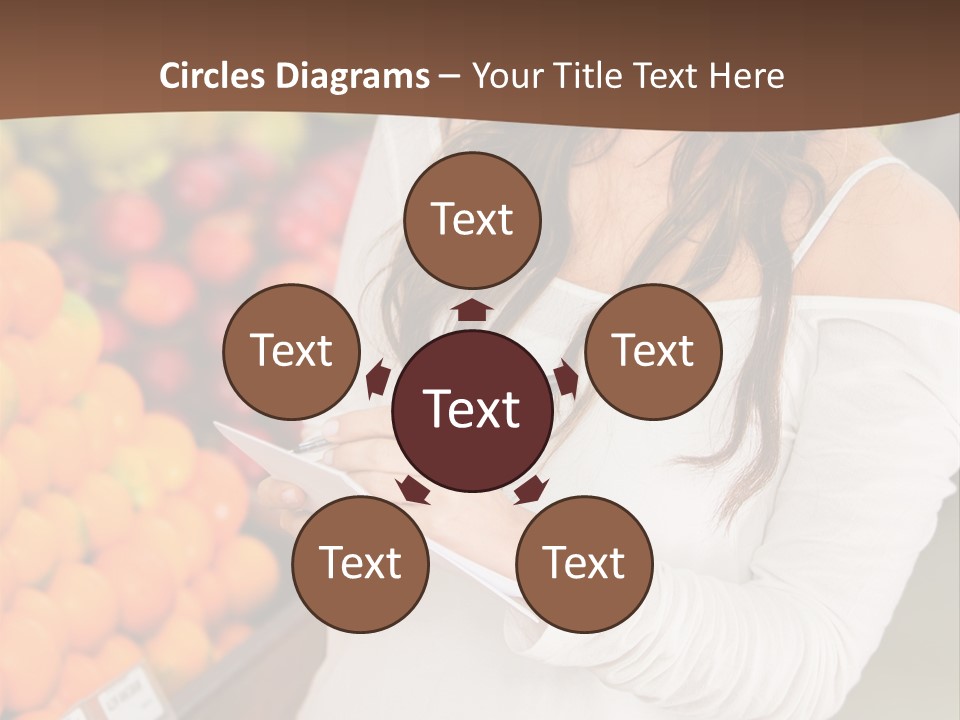 A Woman In A Grocery Store Writing On A Clipboard PowerPoint Template