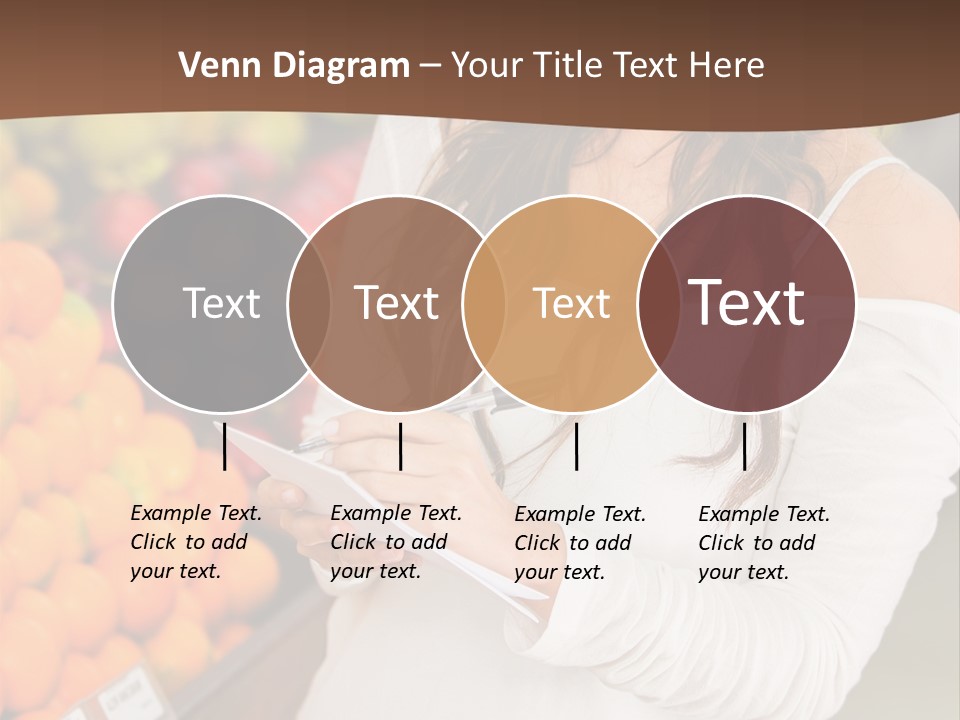 A Woman In A Grocery Store Writing On A Clipboard PowerPoint Template
