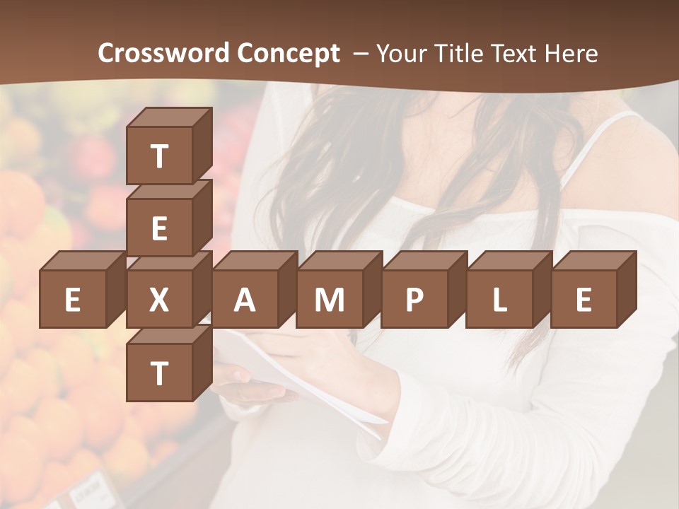 A Woman In A Grocery Store Writing On A Clipboard PowerPoint Template