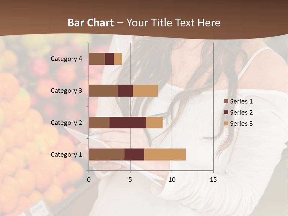 A Woman In A Grocery Store Writing On A Clipboard PowerPoint Template