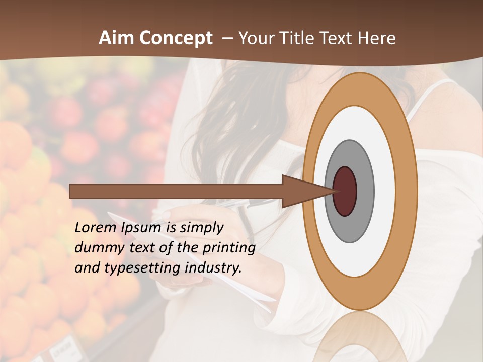 A Woman In A Grocery Store Writing On A Clipboard PowerPoint Template