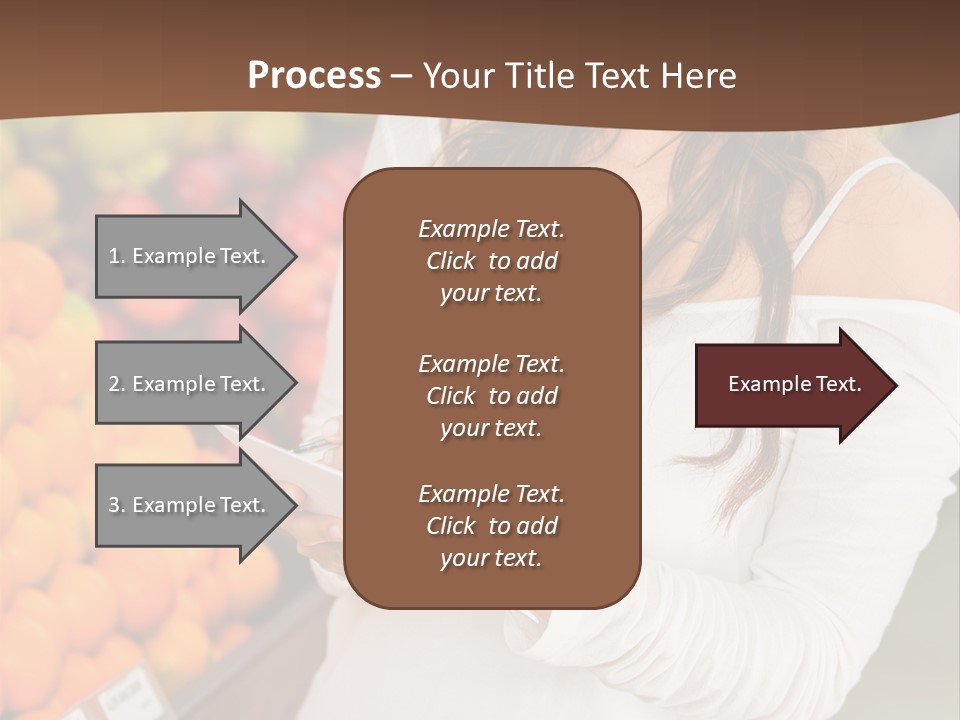 A Woman In A Grocery Store Writing On A Clipboard PowerPoint Template