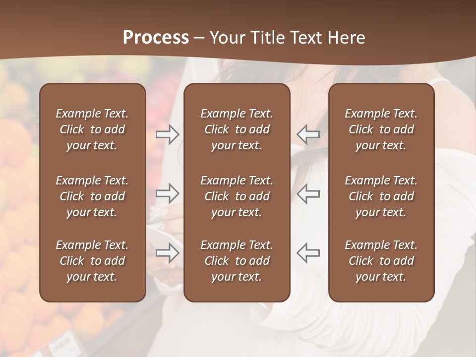 A Woman In A Grocery Store Writing On A Clipboard PowerPoint Template