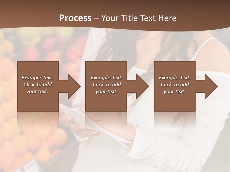 A Woman In A Grocery Store Writing On A Clipboard PowerPoint Template