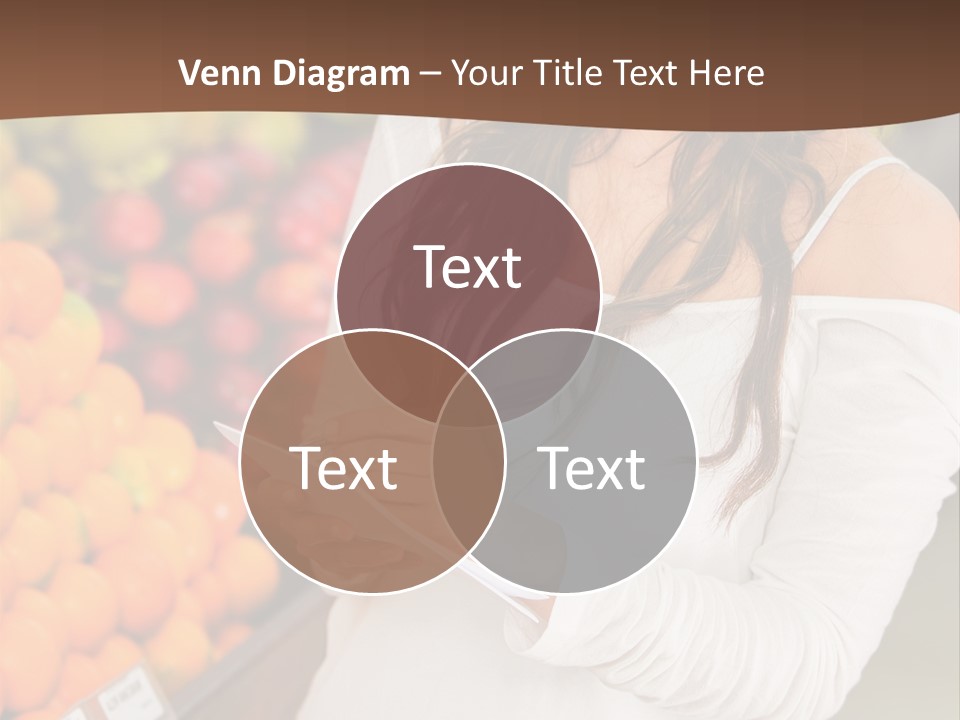 A Woman In A Grocery Store Writing On A Clipboard PowerPoint Template