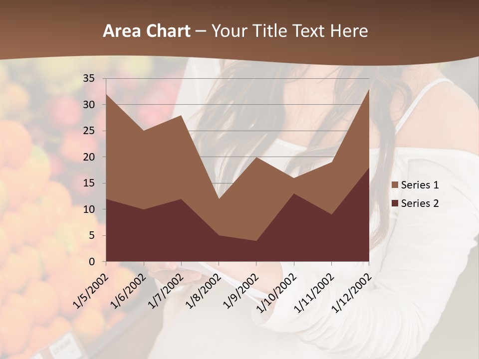 A Woman In A Grocery Store Writing On A Clipboard PowerPoint Template