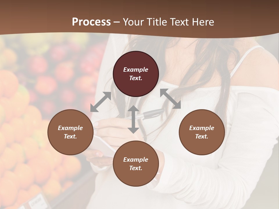A Woman In A Grocery Store Writing On A Clipboard PowerPoint Template