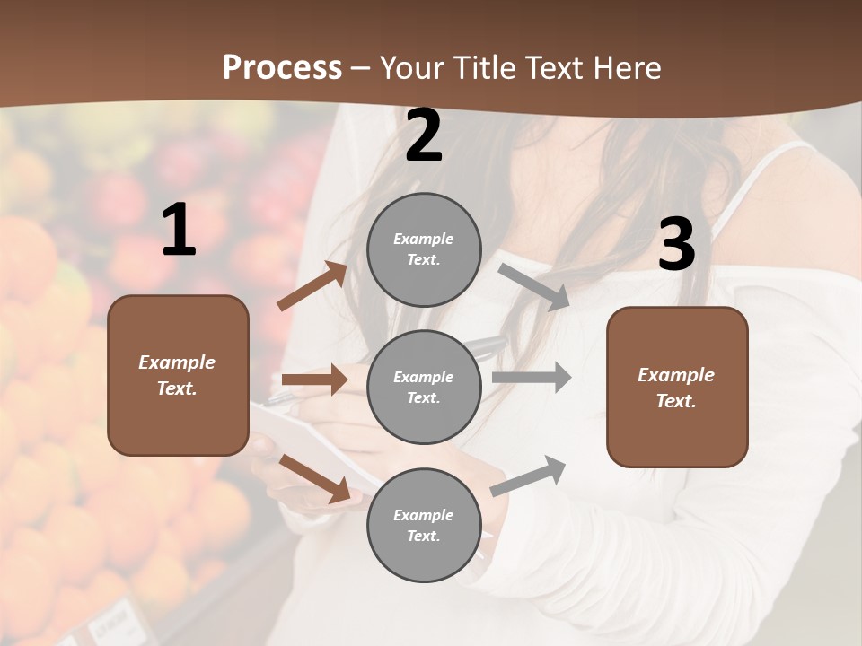 A Woman In A Grocery Store Writing On A Clipboard PowerPoint Template