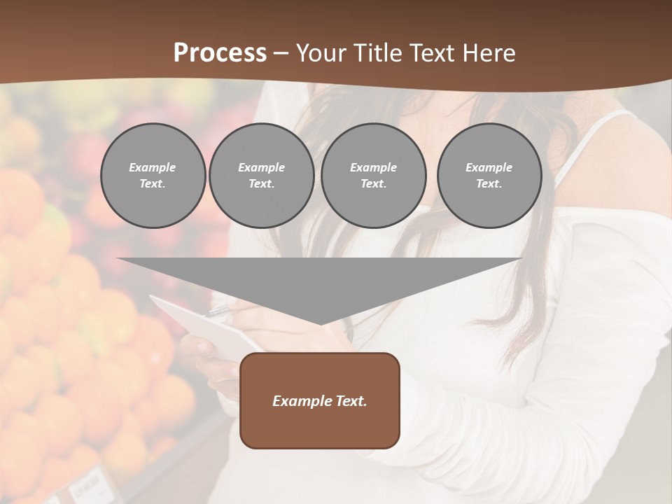 A Woman In A Grocery Store Writing On A Clipboard PowerPoint Template
