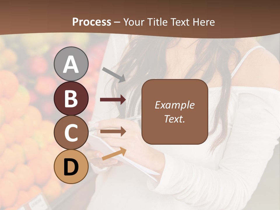 A Woman In A Grocery Store Writing On A Clipboard PowerPoint Template