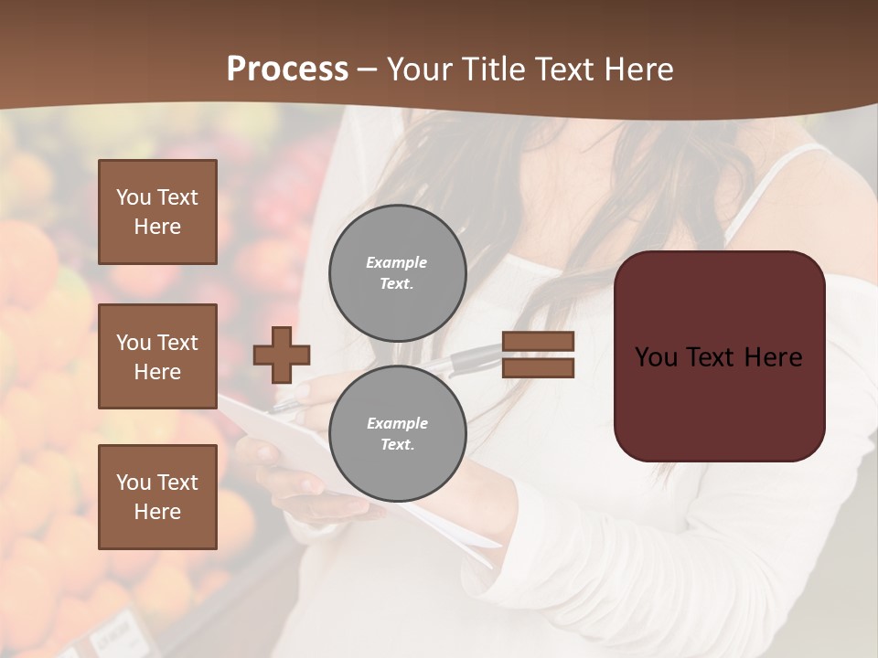 A Woman In A Grocery Store Writing On A Clipboard PowerPoint Template