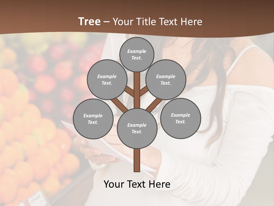 A Woman In A Grocery Store Writing On A Clipboard PowerPoint Template