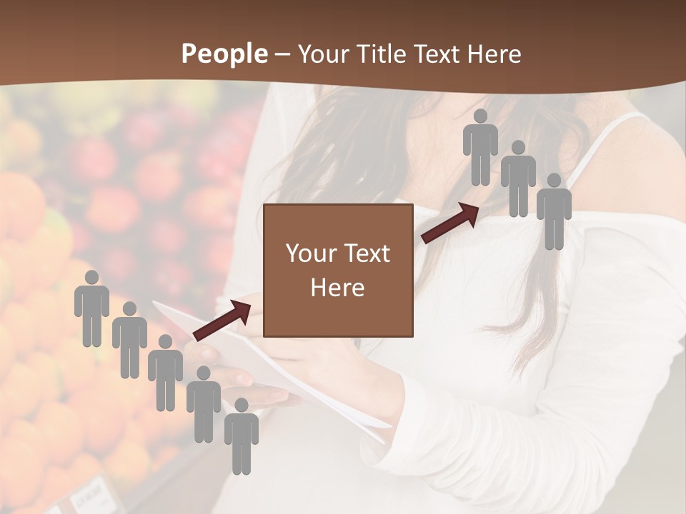 A Woman In A Grocery Store Writing On A Clipboard PowerPoint Template