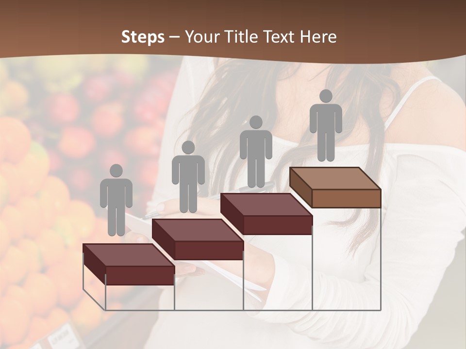 A Woman In A Grocery Store Writing On A Clipboard PowerPoint Template